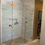 picture of a frameless glass shower enclosure