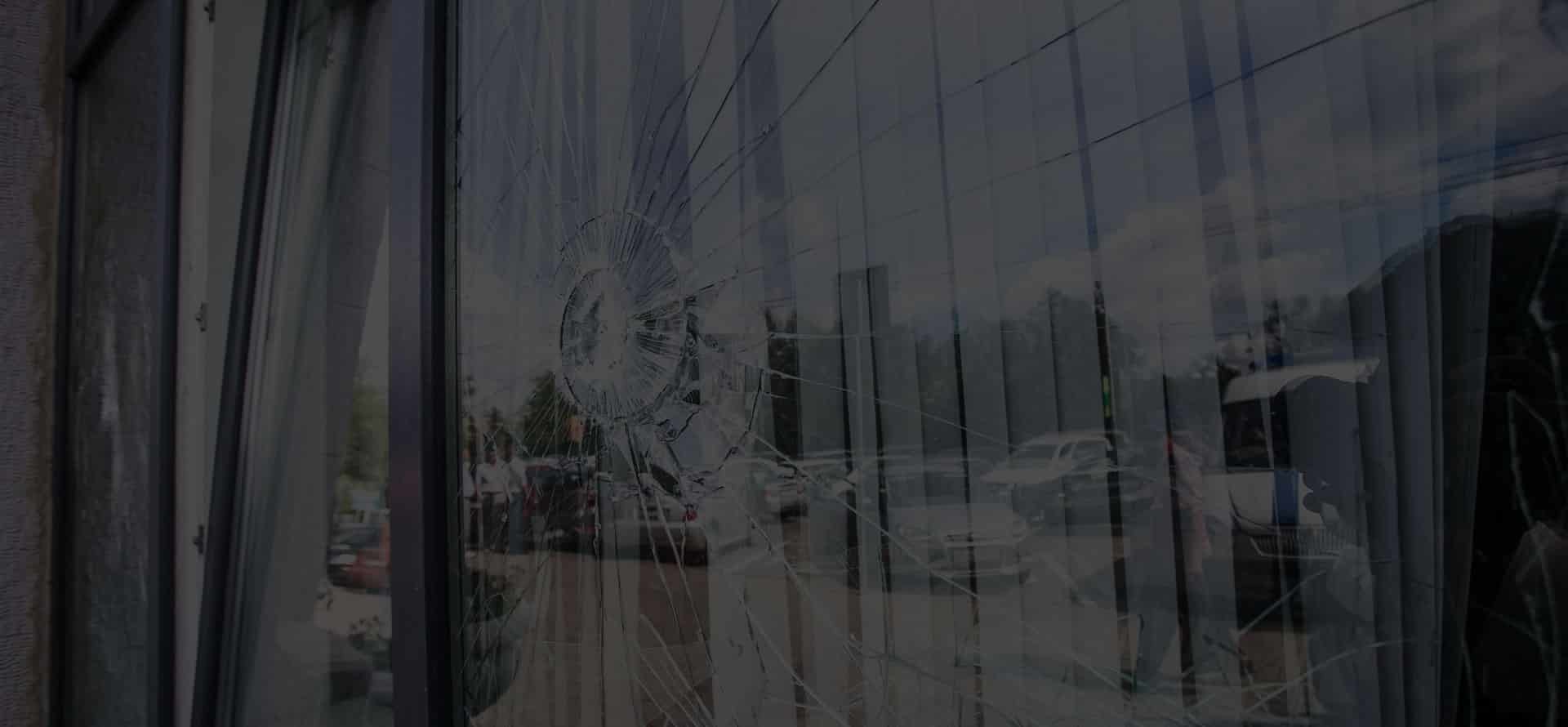 Broken window glass